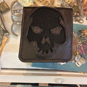 Black Skull Leather Wallet